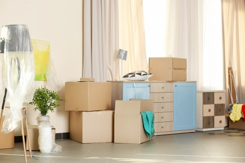 Office removals planning in Shadwell with business equipment ready for transport