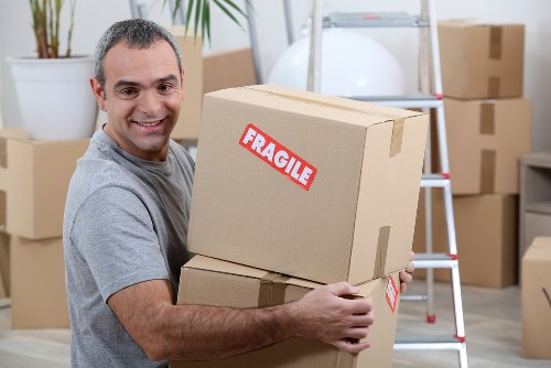 Commercial office relocation items prepared for removal in East London