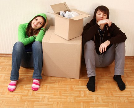 Prepared boxes and furniture for a local move in Shadwell