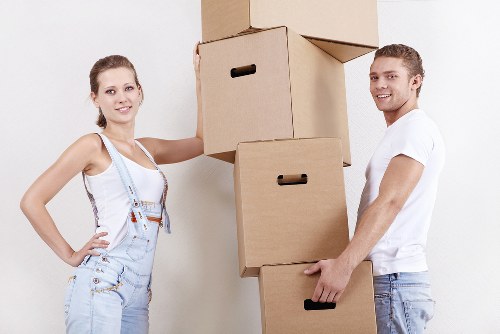 Furniture and boxes being loaded for a Shadwell move