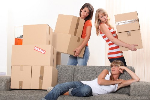 Furniture and boxes being loaded for a Shadwell flat move